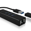 ICY BOX USB-Hub IB-HUB1419-LAN USB 3.0 - 3x USB-A