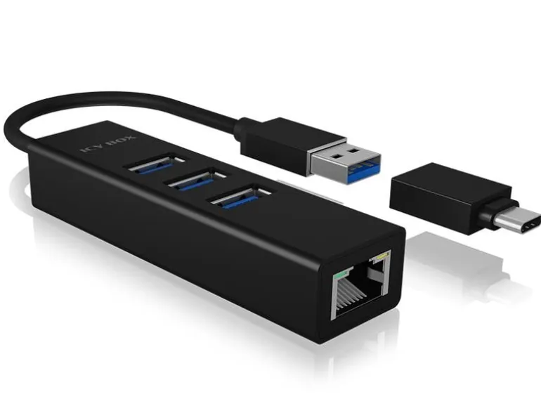 ICY BOX USB-Hub IB-HUB1419-LAN USB 3.0 - 3x USB-A