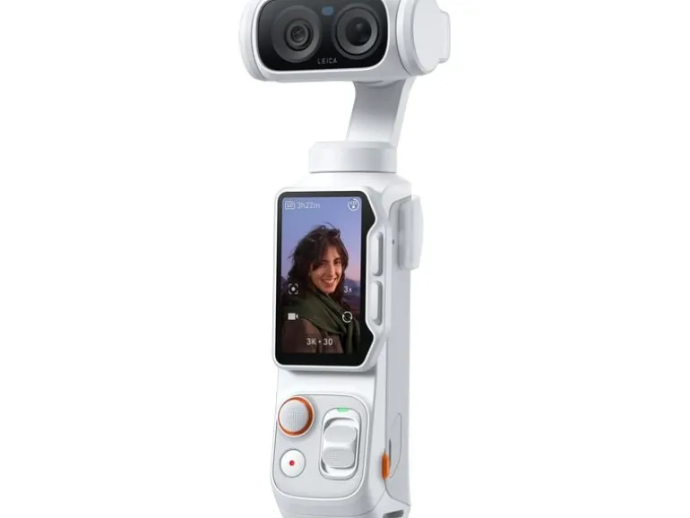 Insta360 Actionkamera Ultra mit Gimbal Standard-Paket Stellar White