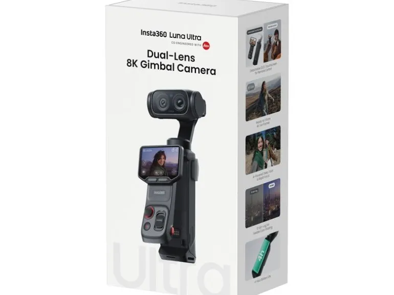 Insta360 Actionkamera Ultra mit Gimbal Standard-Paket Stellar White