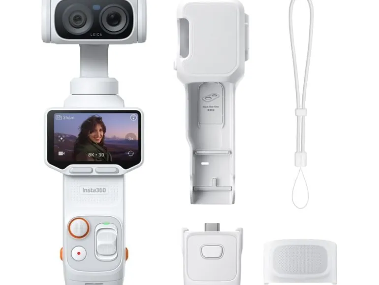 Insta360 Actionkamera Ultra mit Gimbal Standard-Paket Stellar White