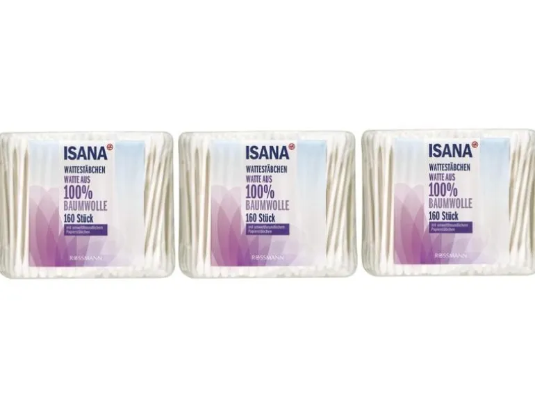 Isana Wattestäbchen 3 x 160 Stück