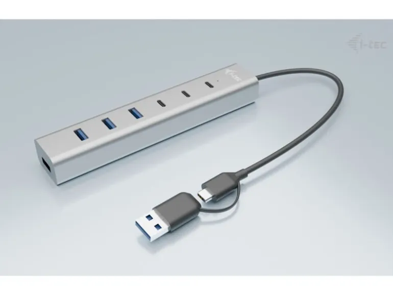 i-tec USB-Hub USB-C/USB-A, Metall, 3x USB-C, 4x USB-A