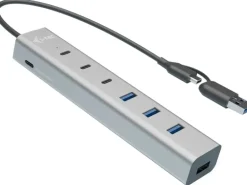 i-tec USB-Hub USB-C/USB-A, Metall, 3x USB-C, 4x USB-A