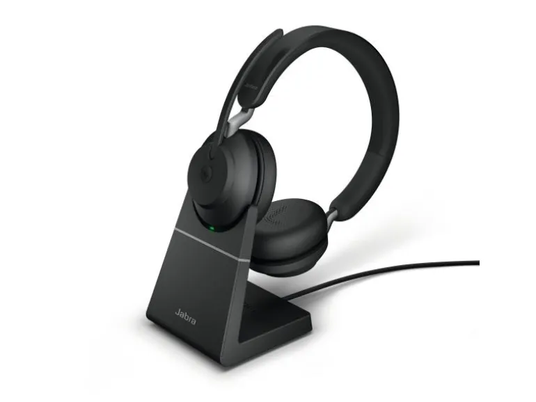Jabra Headset Evolve2 65 Duo MS Schwarz, USB-A, inkl. Ladestation