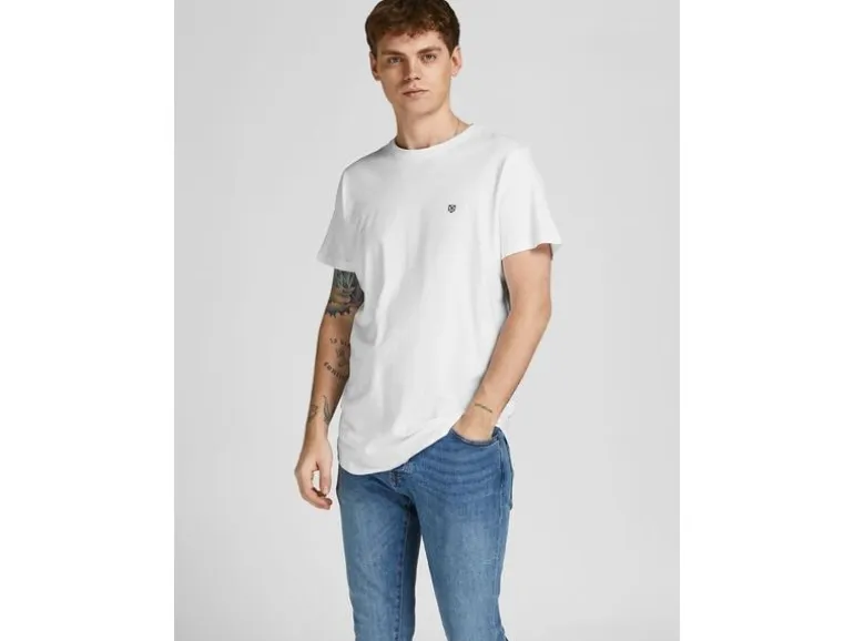JACK&JONES Brody T-shirt Weiss / Navy Blazer Grösse M, 5 Stück