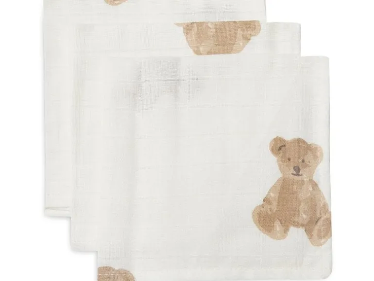 Jollein Mulltuch Nuscheli 3er Set Teddy Bear 31 x 31 cm