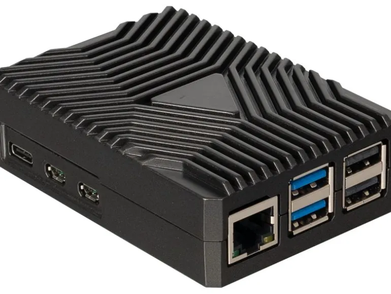 jOY-iT Gehäuse für Raspberry Pi 5 Aluminium, Schwarz