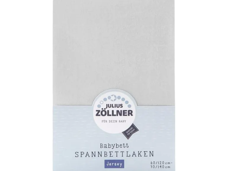 Julius Zöllner Fix-Leintuch Jersey Hellgrau 70 x 140 cm
