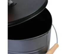 Kamino Ascheeimer mit Deckel, 15 l, Schwarz