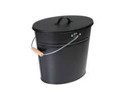 Kamino Ascheeimer mit Deckel, 15 l, Schwarz