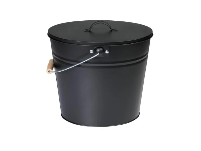 Kamino Ascheeimer mit Deckel, 15 l, Schwarz