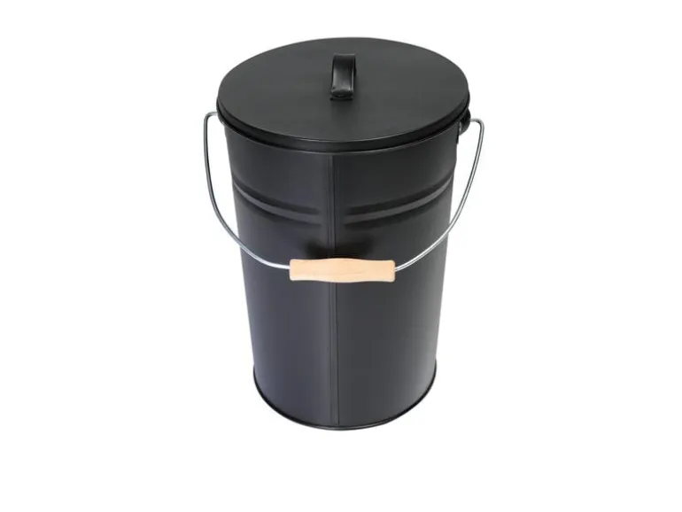 Kamino Ascheeimer mit Deckel, 15 l, Schwarz