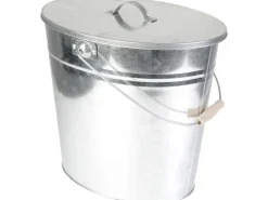 Kamino Ascheeimer mit Deckel, 24 l, Silber