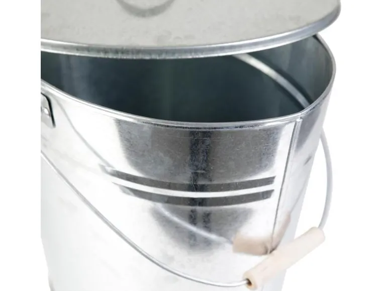 Kamino Ascheeimer mit Deckel, 24 l, Silber