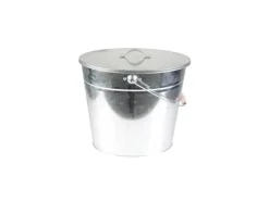 Kamino Ascheeimer mit Deckel, 24 l, Silber