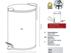 Kela Kosmetikeimer Mats 3 Liter, Weiss