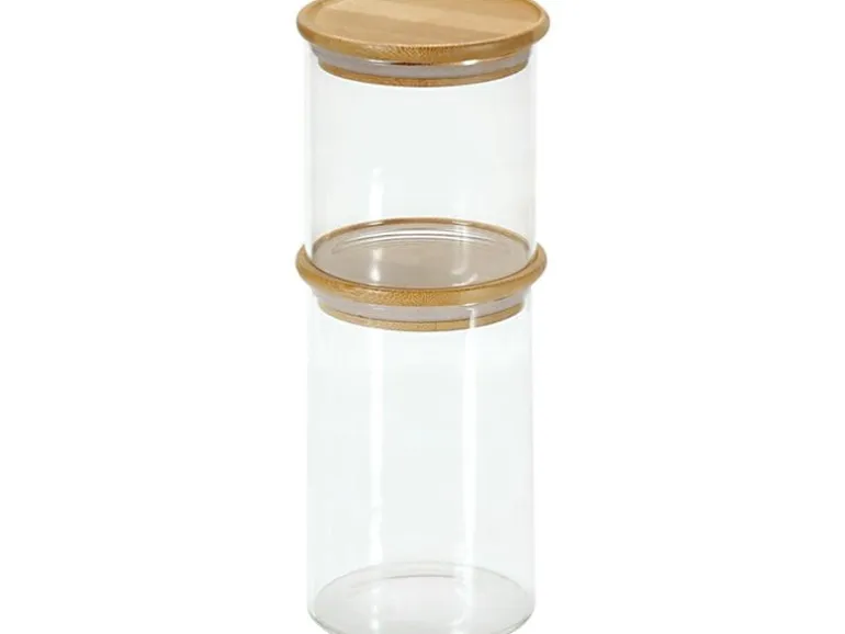 Kesper Vorratsglas Glas Bambusdeckel 500 ml stapelbar