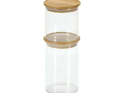 Kesper Vorratsglas 1.2 l mit Bambusdeckel Transparent Braun