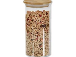 Kesper Vorratsglas 1.2 l mit Bambusdeckel Transparent Braun
