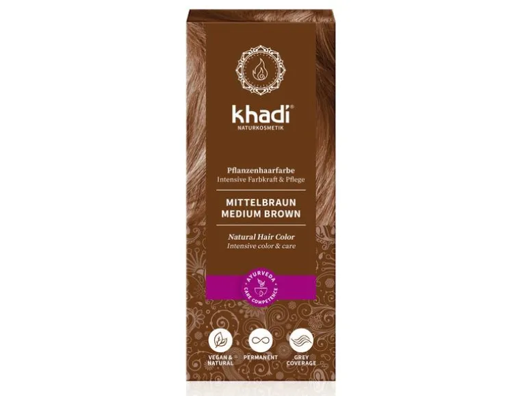 khadi Haarcoloration Pflanzenhaarfarbe Mittelbraun 100 g