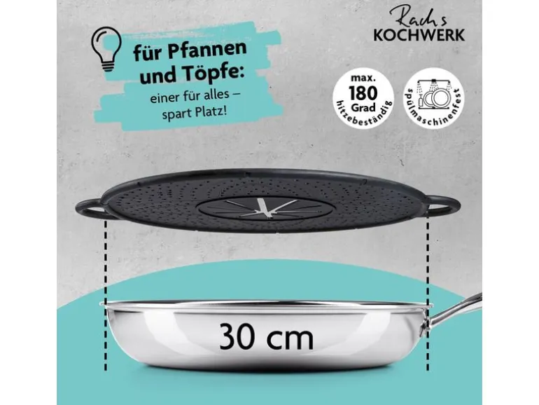 Kochwerk Spritzschutzdeckel 30 cm, Schwarz