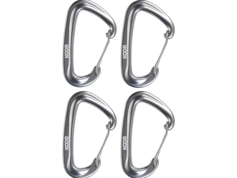 KOOR Karabinerhaken Fissare, Silber, 4 Stück
