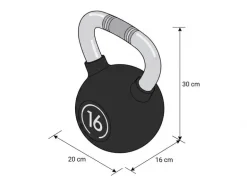 KOOR Kettlebell 16 kg, Schwarz