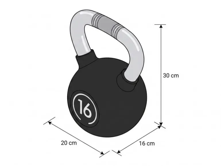 KOOR Kettlebell 16 kg, Schwarz