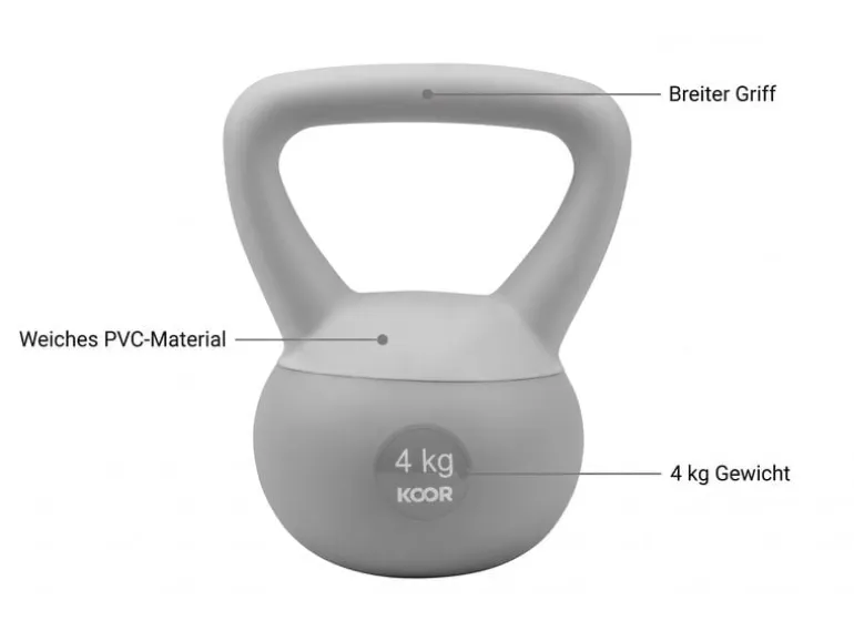 KOOR Kettlebell Paalla Soft, 4 kg
