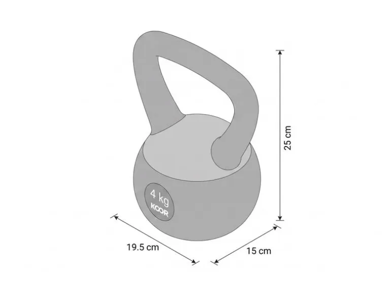 KOOR Kettlebell Paalla Soft, 4 kg
