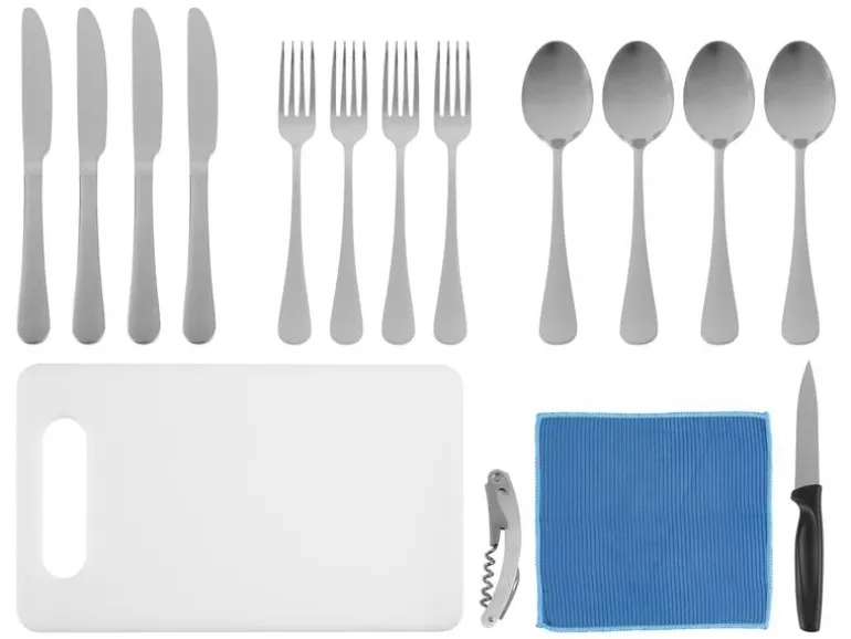KOOR Outdoor-Besteck-Set 4 Personen, Blau