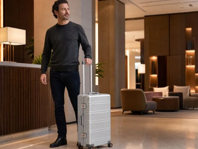 KOOR Reisekoffer Aluminium 63 L, Silber