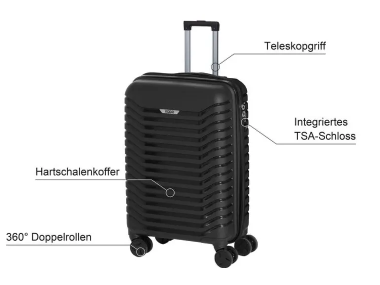 KOOR Reisekoffer Manila 95 L, Schwarz