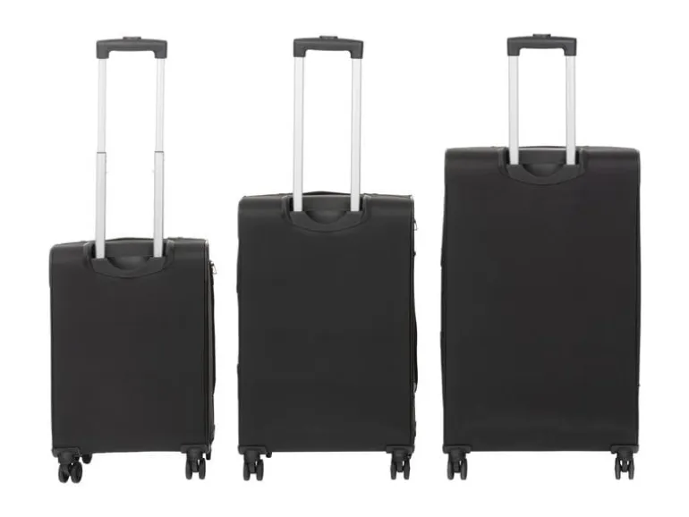 KOOR Reisekofferset Stoff 3-teilig, Schwarz