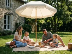 KOOR Sonnenschirm Boho Off-White, 180 cm