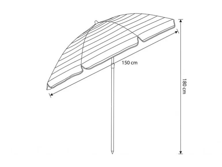 KOOR Sonnenschirm Marino 180 cm, Blau/Weiss