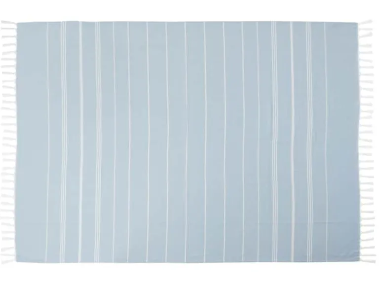 KOOR Strandtuch XXL 140 x 200 cm, Blau/Weiss