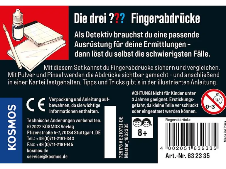 Kosmos Detektivausrüstung Die drei??? Fingerabdrücke