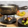 Kuhn Rikon Käsefondue-Set Alpenpanorama 15 Teile, Schwarz/Gold