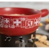 Kuhn Rikon Käsefondue-Set Suisse 8 Teile, Schwarz/Rot