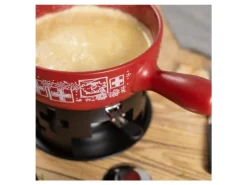 Kuhn Rikon Käsefondue-Set Suisse 8 Teile, Schwarz/Rot