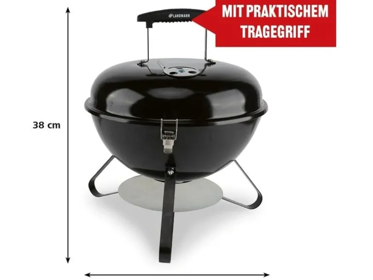 Landmann Holzkohle Kugelgrill 36 cm Schwarz