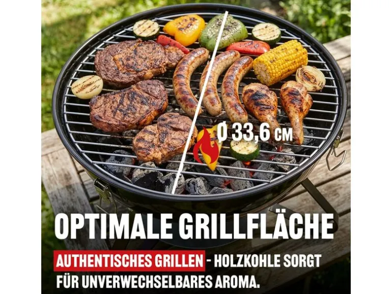 Landmann Holzkohle Kugelgrill 36 cm Schwarz