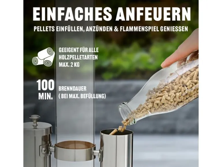 Landmann Pellet-Fackel 135 cm, Schwarz/Edelstahl