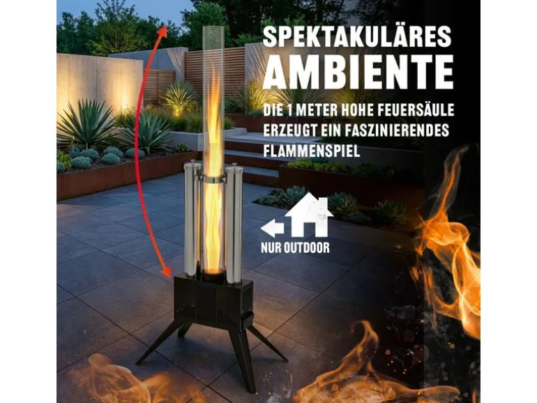 Landmann Pellet-Fackel 135 cm, Schwarz/Edelstahl