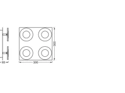 Ledvance Badezimmerleuchte SMART+ Orbis Wave, 4 x 5 W, Chrome, 30 cm