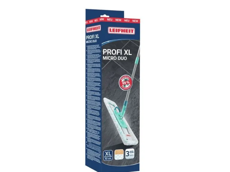 Leifheit Flachwischer Profi XL Micro Duo mit Aluminiumstiel
