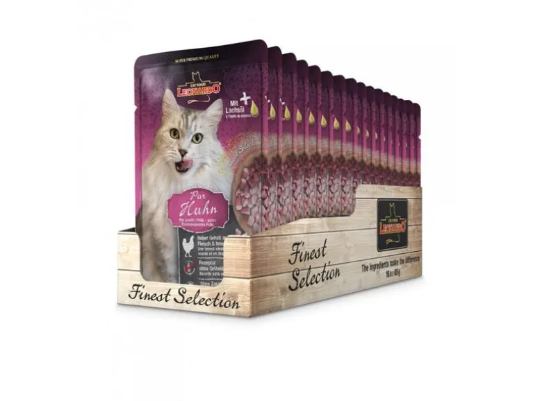 Leonardo Cat Food Nassfutter Huhn Pur, 16 x 85 g