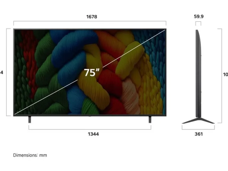 LG TV 75NANO80A6B 75", 3840 x 2160 (Ultra HD 4K), LED-LCD